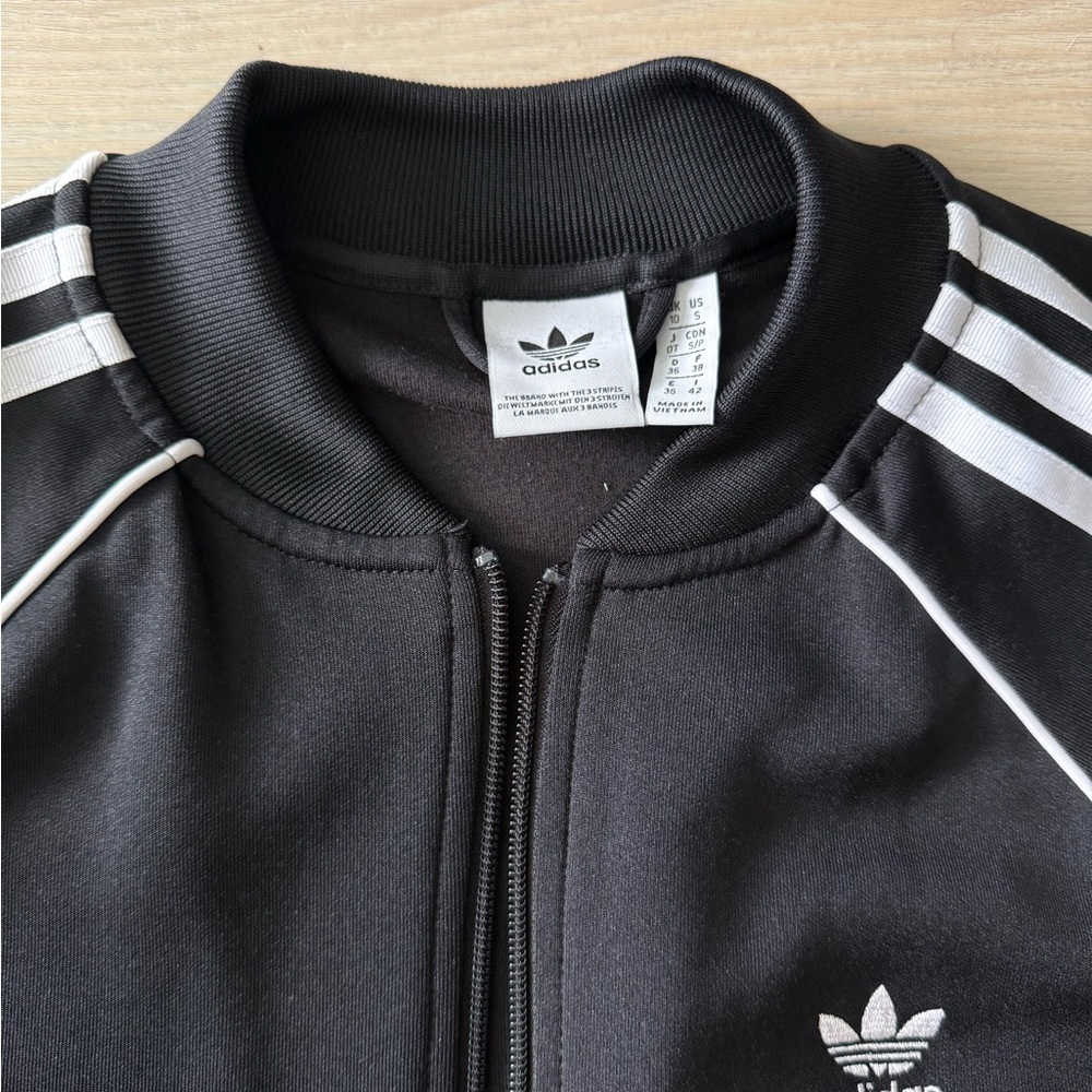 Adidas Black Track Jacket Small NEW - Picture 3 of 3